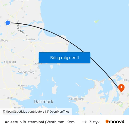 Aalestrup Busterminal (Vesthimm. Komm.) to Ølstykke map