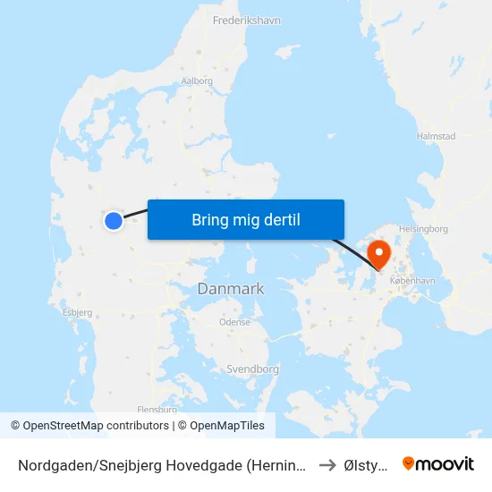 Nordgaden/Snejbjerg Hovedgade (Herning Kom) to Ølstykke map