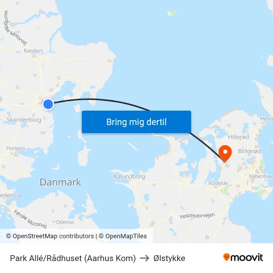 Park Allé/Rådhuset (Aarhus Kom) to Ølstykke map