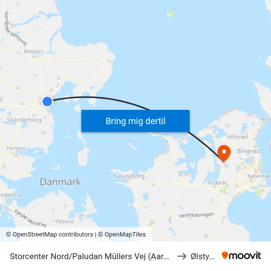 Storcenter Nord/Paludan Müllers Vej (Aarhus Kom) to Ølstykke map