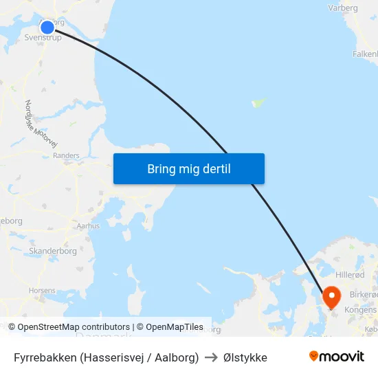Fyrrebakken (Hasserisvej / Aalborg) to Ølstykke map