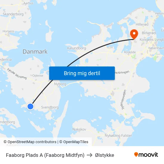 Faaborg Plads A (Faaborg Midtfyn) to Ølstykke map