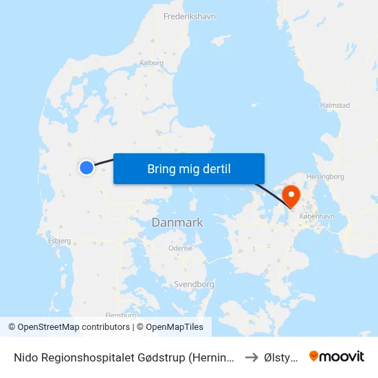 Nido Regionshospitalet Gødstrup (Herning Kom) to Ølstykke map