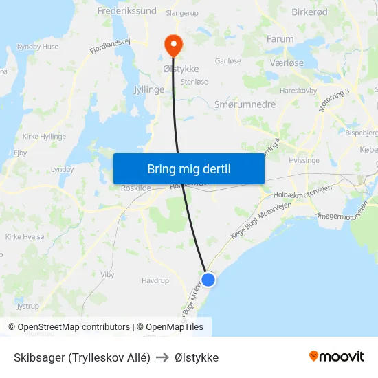 Skibsager (Trylleskov Allé) to Ølstykke map
