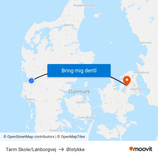 Tarm Skole/Lønborgvej to Ølstykke map