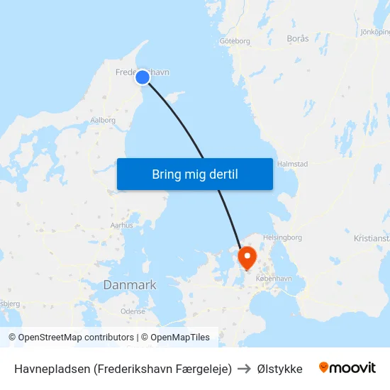 Havnepladsen (Frederikshavn Færgeleje) to Ølstykke map