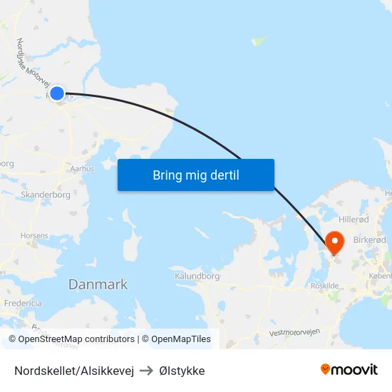 Nordskellet/Alsikkevej to Ølstykke map