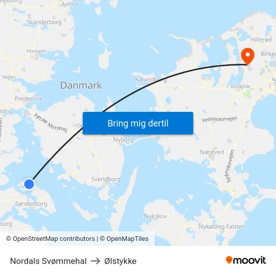 Nordals Svømmehal to Ølstykke map