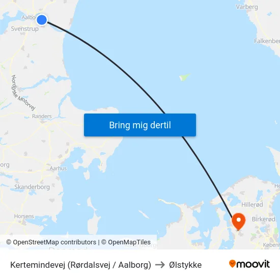 Kertemindevej (Rørdalsvej / Aalborg) to Ølstykke map