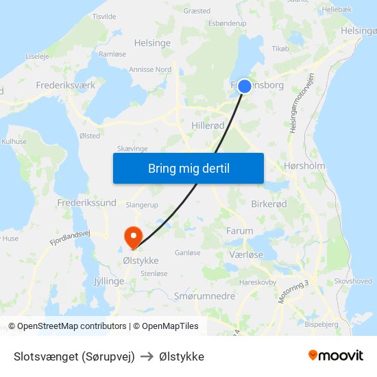 Slotsvænget (Sørupvej) to Ølstykke map