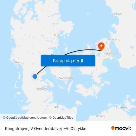 Rangstrupvej V Over Jerstalvej to Ølstykke map