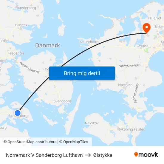 Nørremark V Sønderborg Lufthavn to Ølstykke map