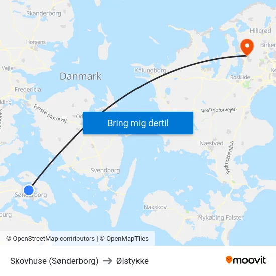 Skovhuse (Sønderborg) to Ølstykke map