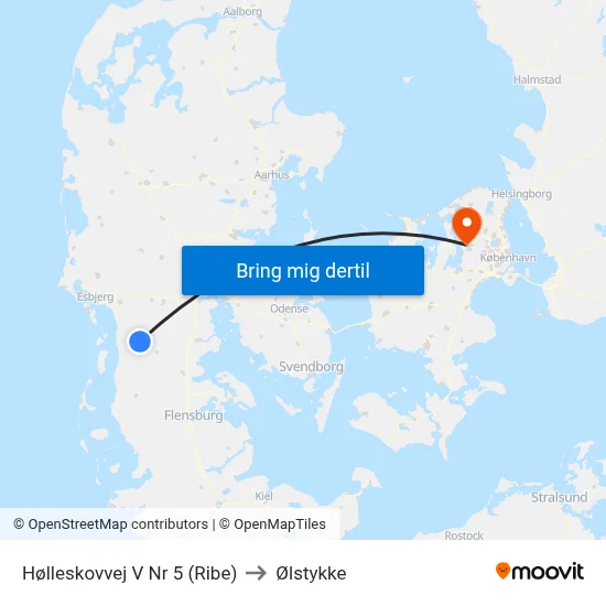 Hølleskovvej V Nr 5 (Ribe) to Ølstykke map