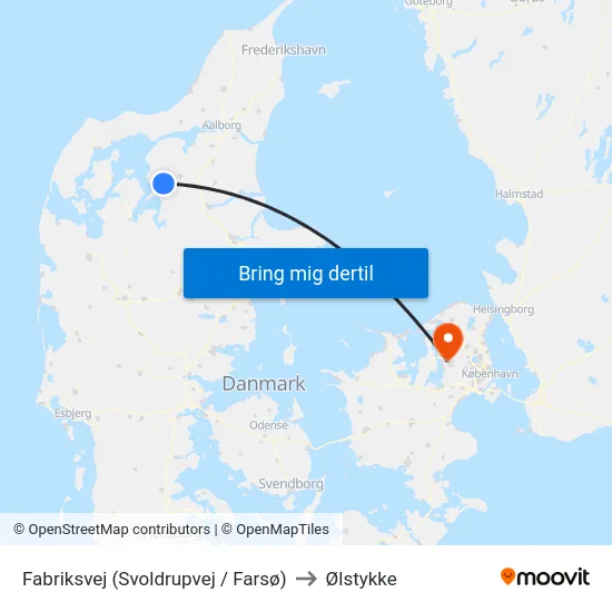 Fabriksvej (Svoldrupvej / Farsø) to Ølstykke map