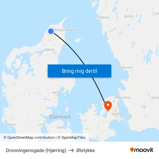 Dronningensgade (Hjørring) to Ølstykke map