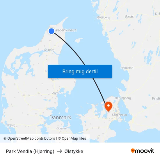 Park Vendia (Hjørring) to Ølstykke map