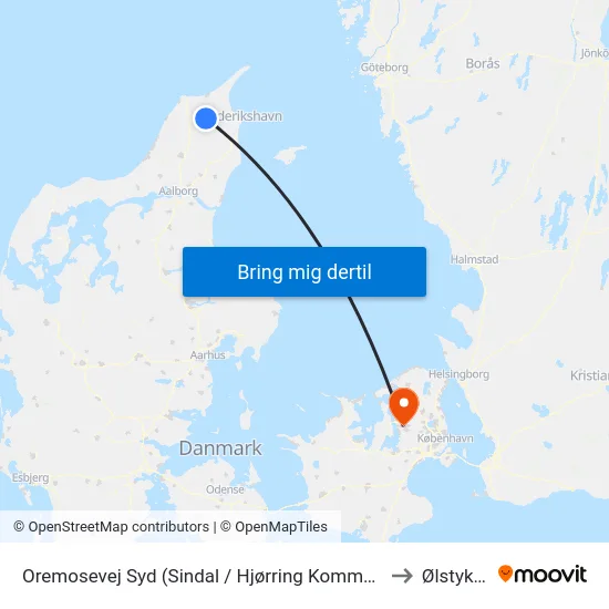 Oremosevej Syd (Sindal / Hjørring Kommune) to Ølstykke map