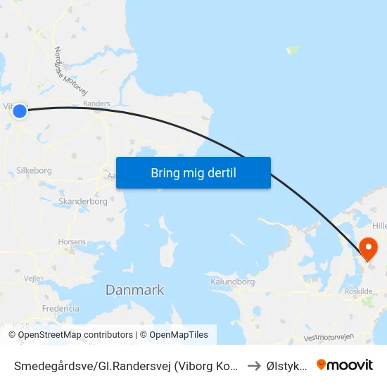 Smedegårdsve/Gl.Randersvej (Viborg Kom) to Ølstykke map