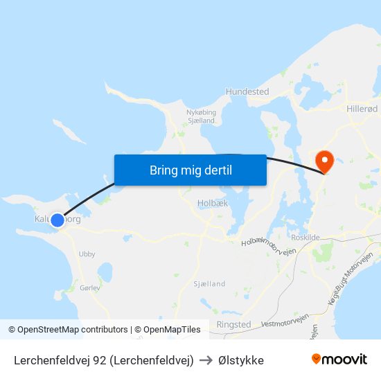 Lerchenfeldvej 92 (Lerchenfeldvej) to Ølstykke map