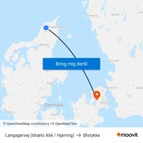 Langagervej (Idræts Allé / Hjørring) to Ølstykke map