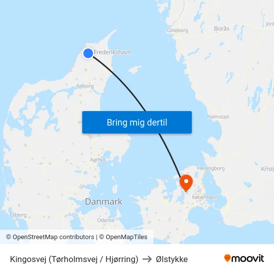 Kingosvej (Tørholmsvej / Hjørring) to Ølstykke map