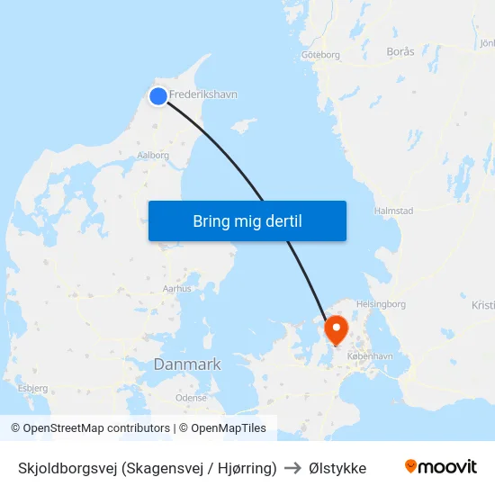 Skjoldborgsvej (Skagensvej / Hjørring) to Ølstykke map