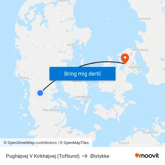 Pughøjvej V Kirkhøjvej (Toftlund) to Ølstykke map