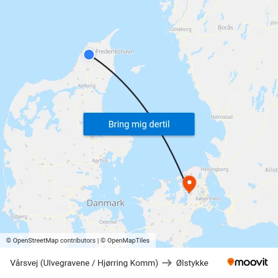 Vårsvej (Ulvegravene / Hjørring Komm) to Ølstykke map