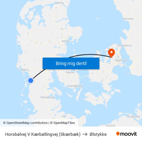Horsbølvej V Kærbøllingvej (Skærbæk) to Ølstykke map