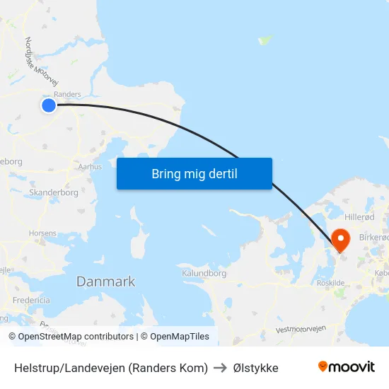 Helstrup/Landevejen (Randers Kom) to Ølstykke map
