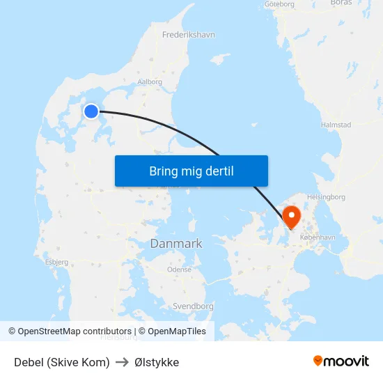Debel (Skive Kom) to Ølstykke map