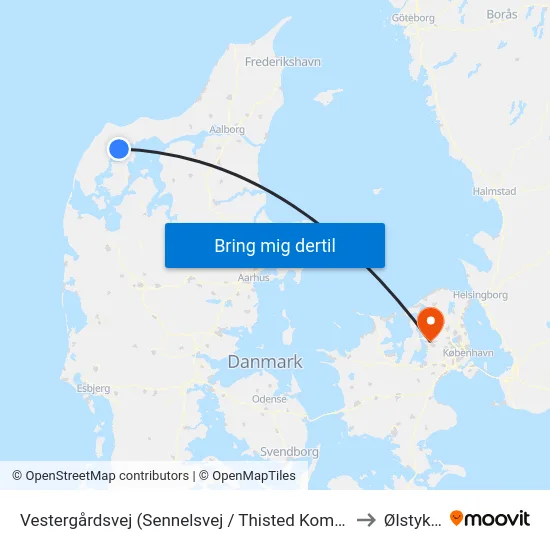 Vestergårdsvej (Sennelsvej / Thisted Kommune) to Ølstykke map