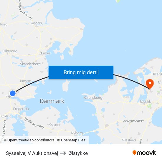 Sysselvej V Auktionsvej to Ølstykke map