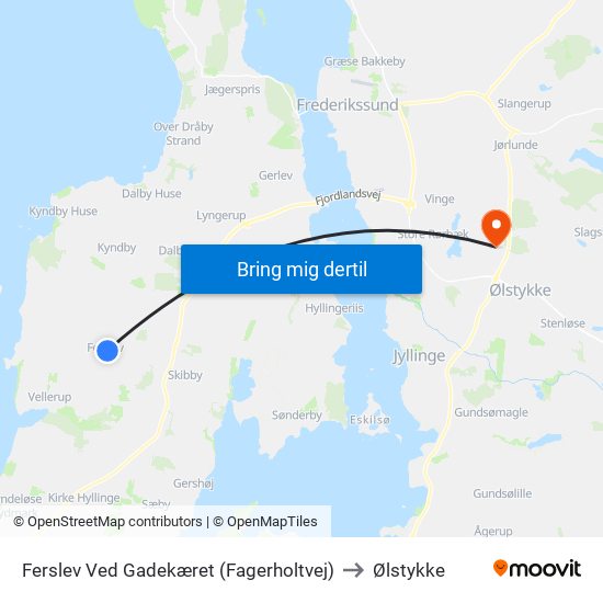 Ferslev Ved Gadekæret (Fagerholtvej) to Ølstykke map