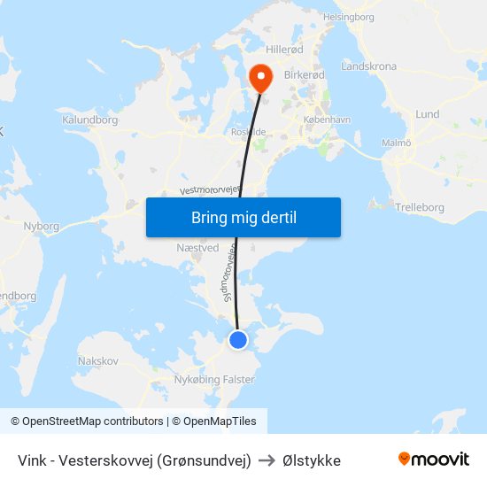 Vink - Vesterskovvej (Grønsundvej) to Ølstykke map