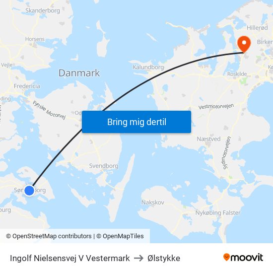 Ingolf Nielsensvej V Vestermark to Ølstykke map