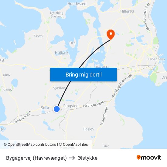 Bygagervej (Havrevænget) to Ølstykke map