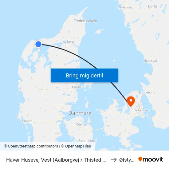 Havør Husevej Vest (Aalborgvej / Thisted Kommune) to Ølstykke map