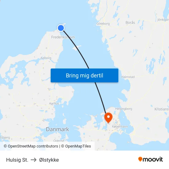 Hulsig St. to Ølstykke map