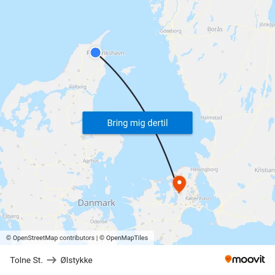 Tolne St. to Ølstykke map