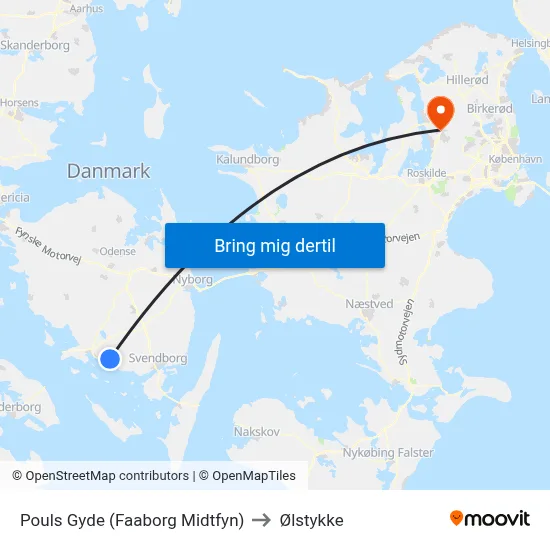 Pouls Gyde (Faaborg Midtfyn) to Ølstykke map