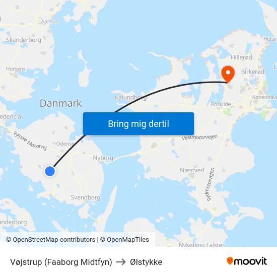 Vøjstrup (Faaborg Midtfyn) to Ølstykke map