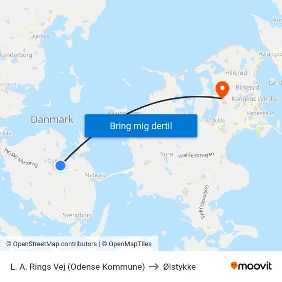 L. A. Rings Vej (Odense Kommune) to Ølstykke map