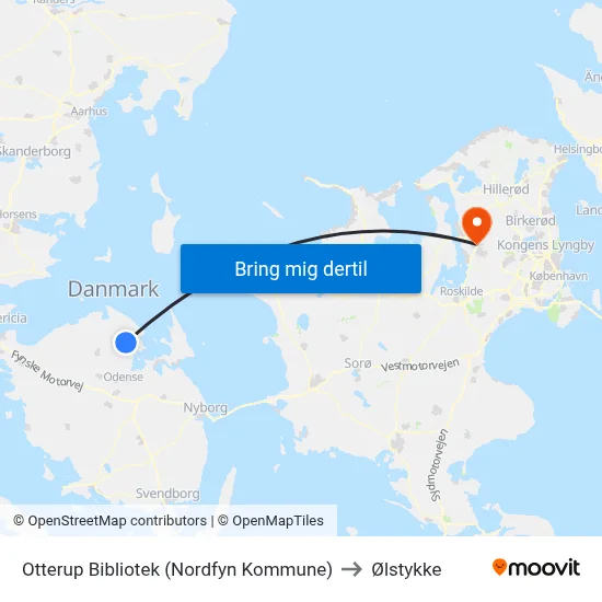 Otterup Bibliotek (Nordfyn Kommune) to Ølstykke map