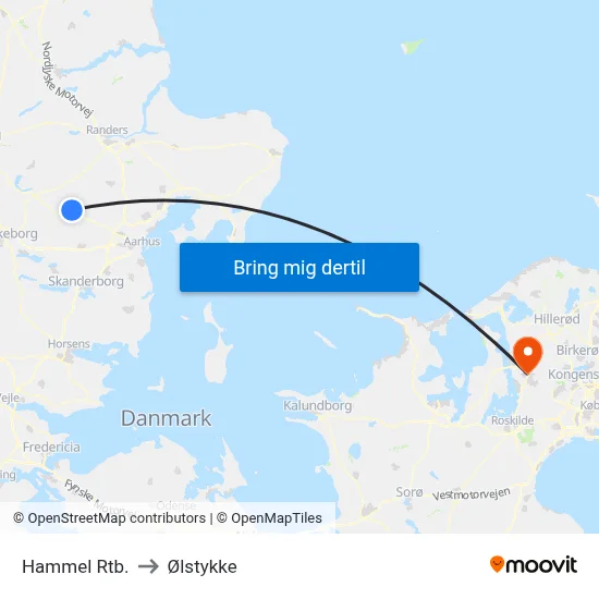 Hammel Rtb. to Ølstykke map