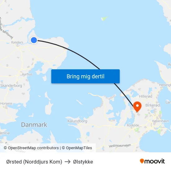 Ørsted (Norddjurs Kom) to Ølstykke map