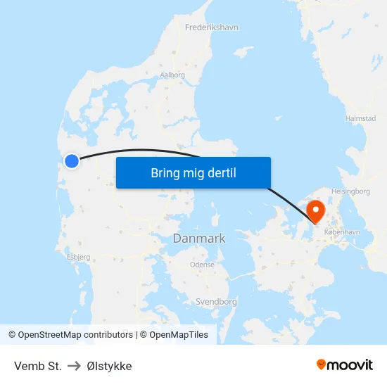 Vemb St. to Ølstykke map