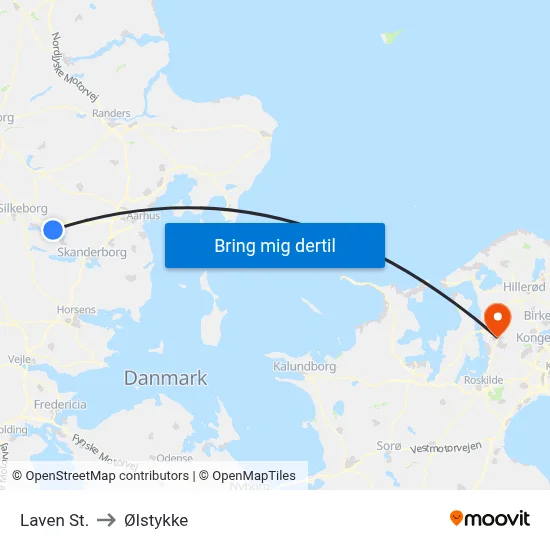 Laven St. to Ølstykke map