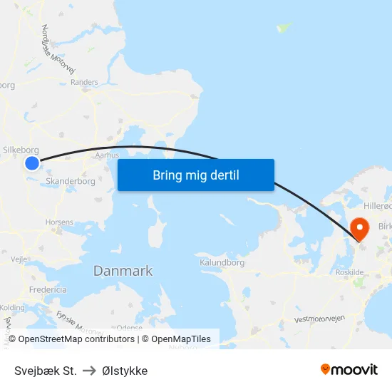 Svejbæk St. to Ølstykke map